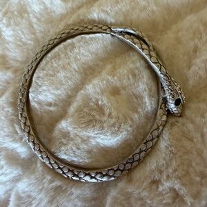Embellished Silver Snake Bracelet by Elvira